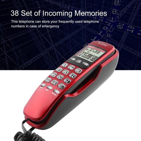 KX-T888CID Mini Mur Téléphone Entrant Double Identification De L'appelant Écran lcd Fixe Téléphone pour Home Office Hôtel Noir Blanc Rouge ► Photo 1/6