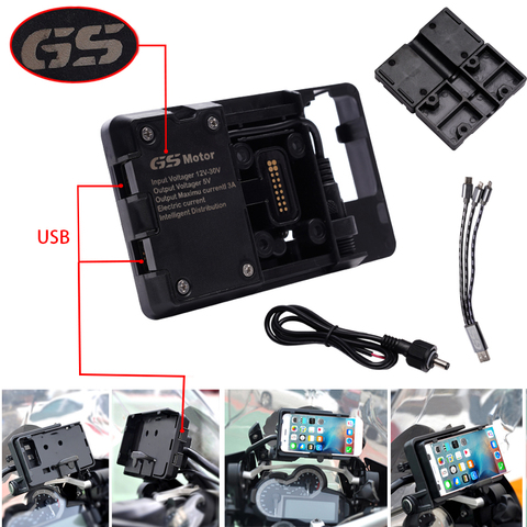 Support de téléphone portable USB pour moto, Navigation, recharge, pour R1200GS, F800GS, ADV, F700GS, R1250GS, CRF 1000L, F850GS, F750G ► Photo 1/6