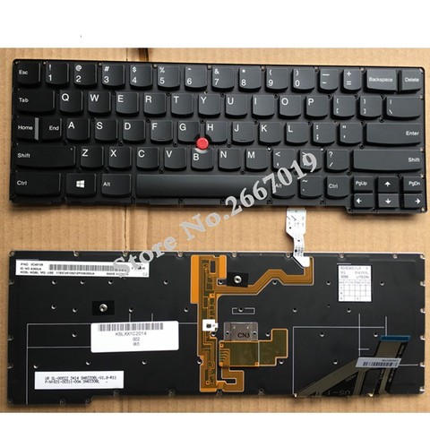 Nouveau clavier anglais rétroéclairé pour ordinateur portable lenovo, pour thinkpad X1C 2014x1 pour carbon gen 2 type 20A7 20A8 us ► Photo 1/3