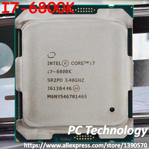 D'origine Intel CORE I7 I7-6800K I7 6800 K 3.40 GHZ 15 M 14nm 6-CORES LGA2011-3 140 W Processeur livraison gratuite expédier dans un jour ► Photo 1/3