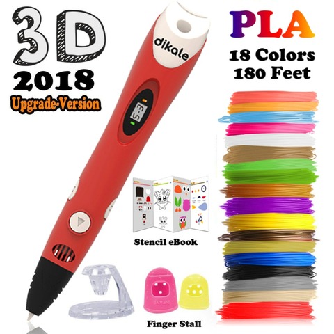 Dikale-Stylo Stylo 3D, Imprimante Lapiz Dibujo 3D créative, dessin en 3D, pochoir, recharge de livres électroniques PLA, Filament, cadeau d'anniversaire ► Photo 1/6