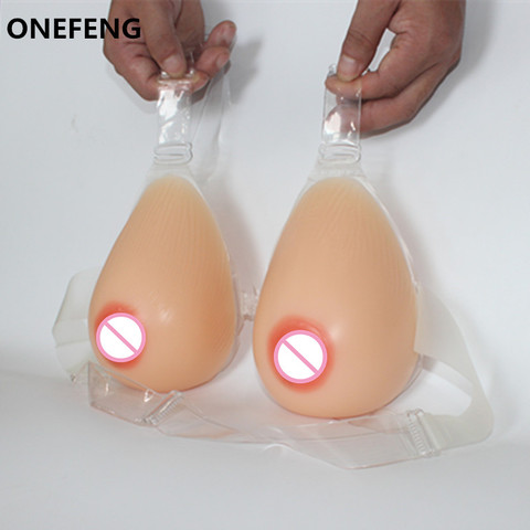 ONEFENG – faux seins artificiels en Silicone, belle forme de poitrine, faux seins préférés des transmetteurs, offre spéciale, 400-1600g ► Photo 1/6