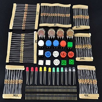 Kit de démarrage avec interrupteur, Led couleur, résistances, potentiomètre rotatif pour Arduino UNO R3 Mega2560 Mega328 Nano ► Photo 1/2