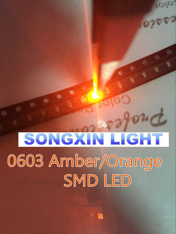 Diode électroluminescente XIASONGXIN Smd 100 Orange/ambre/smt, lumière très brillante, 0603, 600-610nm, 0603 pièces/lot ► Photo 1/2