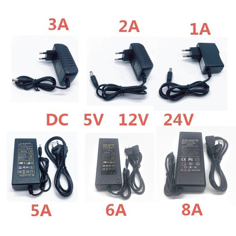 Adaptateur d'alimentation pour lampe, transformateur d'éclairage, pilote LED, bande d'alimentation, DC 5V 12V 24 V 1A 2A 3A 5A 6A 8A DC 5 12 24 V ► Photo 1/6