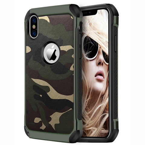 Coque de Camouflage militaire en TPU souple antichoc pour iPhone, pour modèles 7, 8, 6, 6S Plus, 5s, 4, SE, 12, 11 Pro, XS Max, XR, X ► Photo 1/6