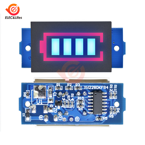 BMS 1S/2S/3S/4S li-lion 18650 indicateur de capacité de batterie au Lithium Module affichage bleu testeur de puissance de batterie de véhicule électrique ► Photo 1/6