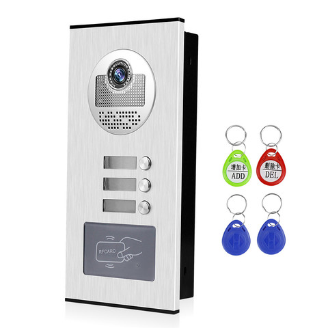 OBO mains vidéo porte téléphone sonnette caméra unité extérieure RFID porte-clés déverrouiller pour bâtiment de faible hauteur Multi 2/ 3/ 4/ 6/ 8 appartements ► Photo 1/6