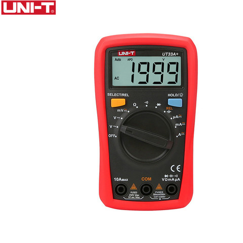 Multimètre numérique UT33A + intervalle automatique, UNI-T V, 10a, résistance de courant continu, testeur de capacité 2mF, affichage rétro-éclairé, 600 ► Photo 1/5