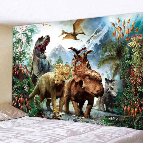 Tapisserie murale suspendue en forme de dinosaure, décoration pour la maison, serviette de plage, tapis de Yoga, couverture, nappe de Table ► Photo 1/6