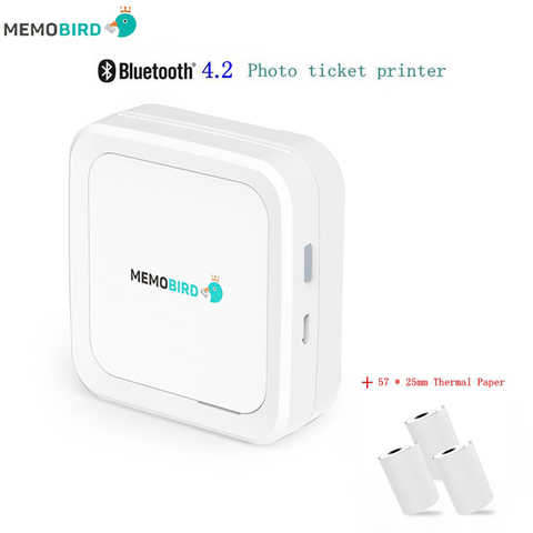 MEMOBIRD-imprimante Portable G3 GO de tickets de caisse, 3 rouleaux de papier de poche sans fil, Bluetooth 4.2, Mini téléphone, USB, JEPOD ► Photo 1/6