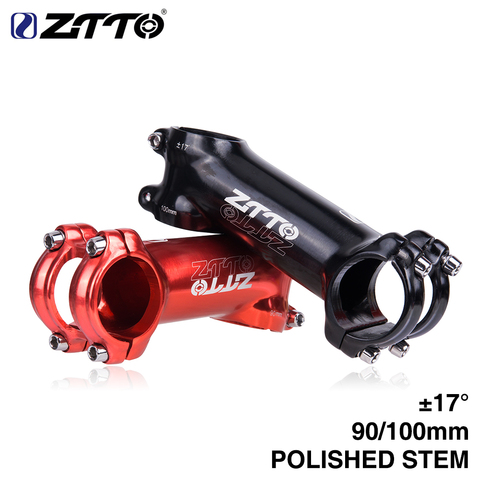 ZTTO – pièces de vélo de route et vtt, tige de bicyclette polie à 17 degrés, haute résistance, poids léger 100mm, 90mm, 31.8mm, AL6061 ► Photo 1/6