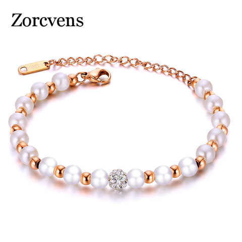 ZORCVENS-Bracelets en Zircon, bijoux de mariage pour femmes, couleur or Rose, acier inoxydable ► Photo 1/1