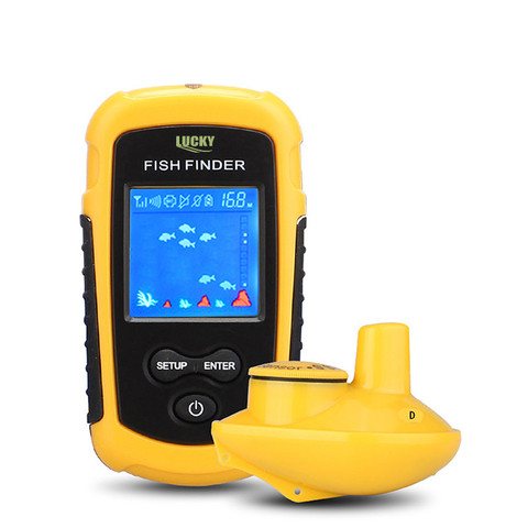 LUCKY sonar FFCW1108-1-détecteur de poissons sans fil, 120m, détecteur de pêche avec alarme, 40M/130 pieds, pour pêche côtière ► Photo 1/6