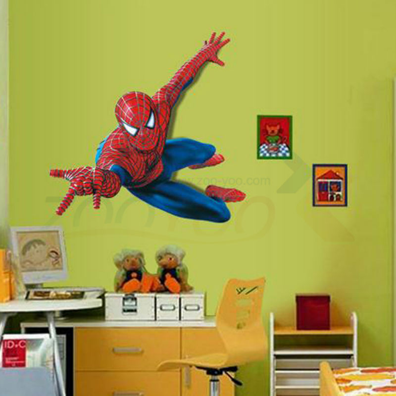 Autocollant Spiderman 3D pour chambre de garçons, papier peint adhésif  amovible, décoration pour chambre d'enfants, cadeau pour enfants -  AliExpress