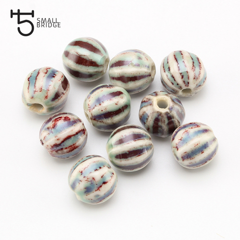Perles rondes en céramique pour fabrication de bijoux 12mm, faites à la main française, breloques, lampes, vente en gros U610 ► Photo 1/6