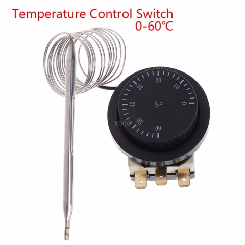 Interrupteur Thermostat capillaire 16a, 250V/380V, 0-60 degrés, avec contrôle de température, A10 livraison directe ► Photo 1/6