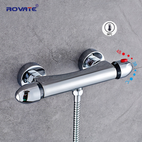 ROVATE – robinet de baignoire chromé, Thermostat mural, mitigeur pour baignoire ► Photo 1/1