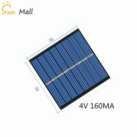 Mini panneau solaire en Poly 4V 160MA, pour charger la batterie 2.4V, bricolage, expérience scientifique faite à la main, 70x70MM ► Photo 1/4