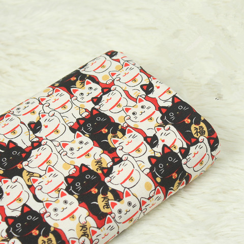Tissu en coton 150CM * 50CM | Tissu japonais d'impression de chat à dessin animé, tissu de paquet en or avec patchwork fait à la main, bricolage ► Photo 1/3