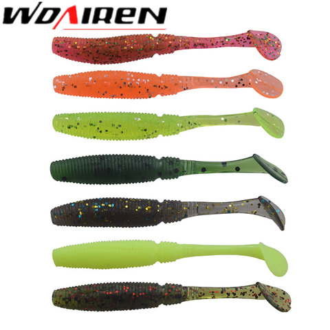 20 pièces/lot Silicone souple pêche leurre 55mm 0.8g jig souple appât artificiel caoutchouc leurres maillot de bain alose basse Pesca matériel de pêche ► Photo 1/6