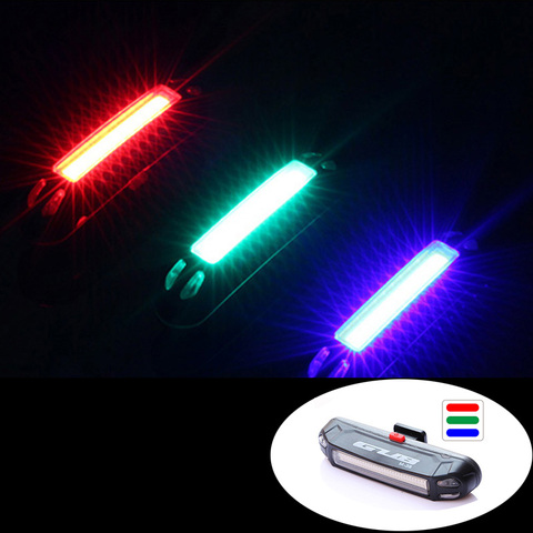 GUB haute lumière vélo lumières Ultra-léger avertissement de sécurité LED USB Rechargeable avant arrière lampe vélo lumière queue 3 couleurs ► Photo 1/6