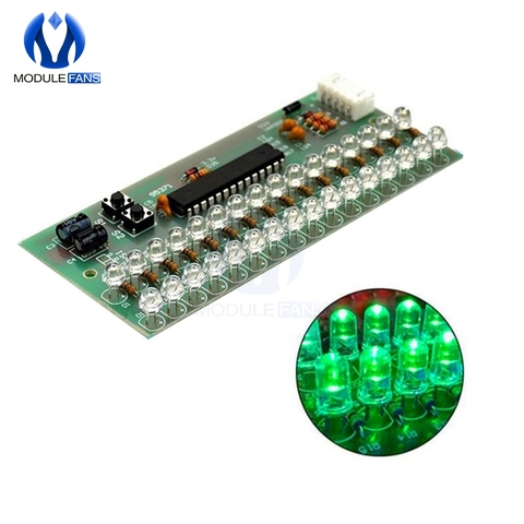 MCU – affichage réglable modèle LED VU compteur indicateur de niveau amplificateur Audio 16 LED double canal lumière verte DC 8V à 12V ► Photo 1/6