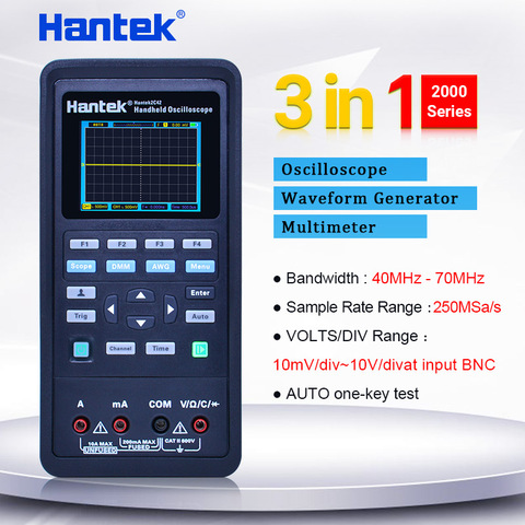 Oscilloscope numérique portatif, multimètre + générateur de forme d'onde 3 en 1, oscilloscope automobile à 2 canaux Hantek2D72/2D42/2C72/2C42 ► Photo 1/6