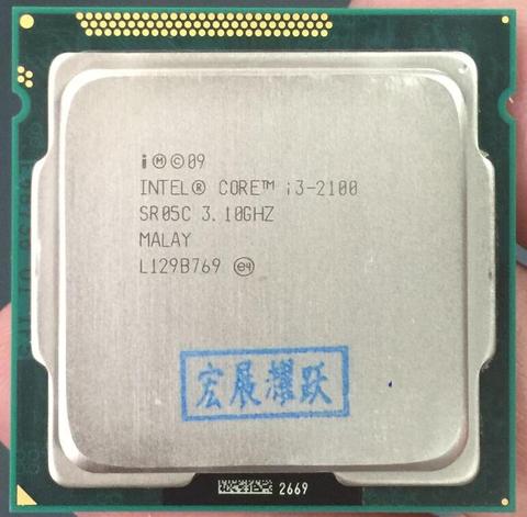 Processeur PC Intel Core i3-2100 i3 2100 (Cache 3 M, 3.10 GHz) LGA1155 processeur de bureau 100% fonctionnant correctement processeur d'ordinateur de bureau ► Photo 1/2