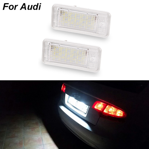 Plaque d'immatriculation de voiture Led, lumière blanche 6000k 3W 18 SMD, ampoule pour Audi A4 A6 C6 A3 B6 B7 S6 A8 Q7, 1 paire/2 pièces ► Photo 1/6