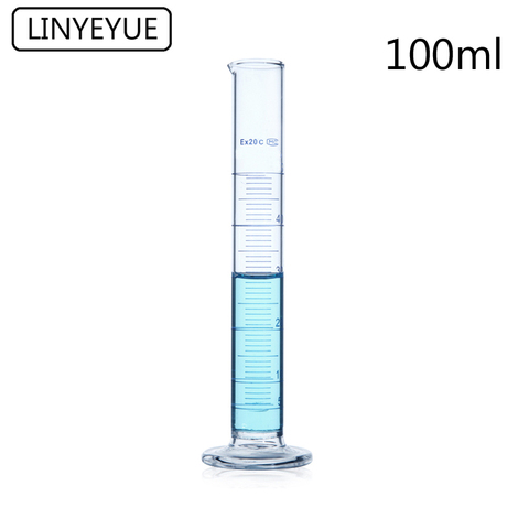 Cylindre de mesure en verre gradué 100mL, 1 pièce, équipement de laboratoire de chimie ► Photo 1/3