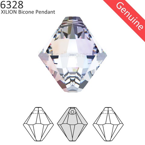 Pendentif cristal Original de Swarovski 6328 XILION bi-cône, perles amples, trou supérieur, pour la fabrication de vêtements, bijoux à bricoler soi-même ► Photo 1/6