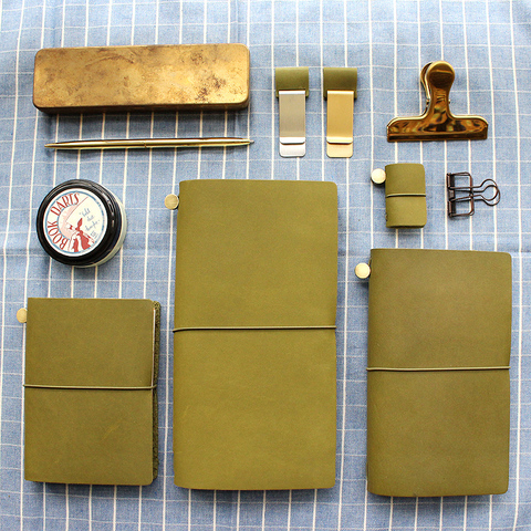 Fromthenon-cahier de voyage vert Olive, planificateur en cuir de vache, Vintage 2022, porte-stylo Clip pour Notebook de voyageurs Midori ► Photo 1/6