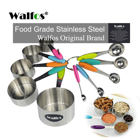 WALFOS-tasse à mesurer en acier inoxydable de qualité alimentaire 10 pièces, cuillère à mesurer, ustensiles de cuisine ► Photo 1/6