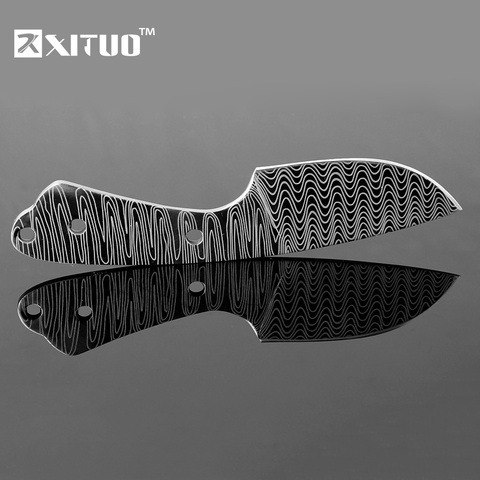 XITUO – couteau à lame fixe en acier inoxydable, modèle damas, bricolage, outils à main, couteau de chasse de poche, autodéfense dans la Jungle ► Photo 1/6