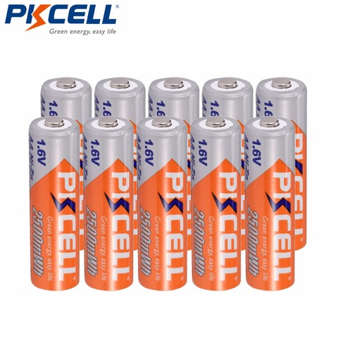 10 X PKCELL Bateria AA batterie ni-zn 1.6V 2500mWh Nickel-Zinc AA piles rechargeables Baterias ► Photo 1/4