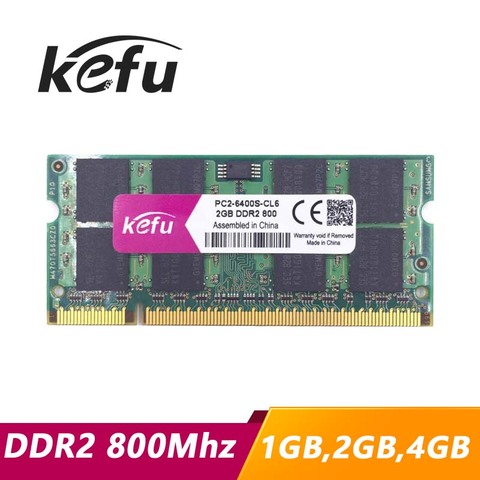 KEFU – barrette de ram ddr2 so-dimm pour ordinateur portable, module de mémoire vive, capacité 2 go 2 go 4 go, fréquence d'horloge 800/pc2-6400/800mhz, fréquence d'horloge pc2-6400s/800mhz ► Photo 1/1