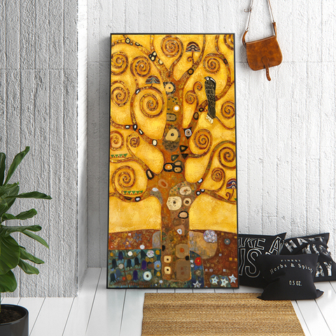 Gustav Klimt – peinture sur toile avec arbre de vie, reproduction classique de peintures célèbres, tableau mural pour salon ► Photo 1/6