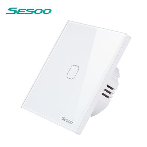 SESOO Tactile Commutateur 1/2/3 Gang 1 Way Mur Switch Light Touch Interrupteur Étanche En Verre Trempé Panneau LED Lampe Commutateurs ► Photo 1/1