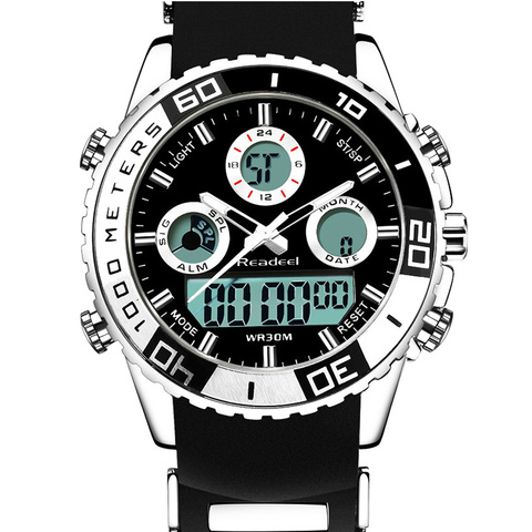 Readeel – montres de sport pour hommes, marque de mode, affichage numérique Led, analogique, horloge militaire étanche ► Photo 1/1