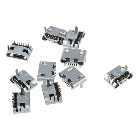 Micro connecteur USB 5 broches 10 pièces | Prise de charge femelle pour MP3/4/5 Huawei Lenovo ZTE et autres ensembles de tables mobiles ► Photo 1/4