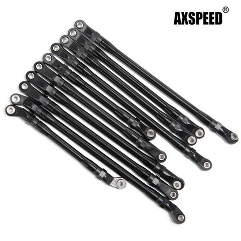 AXSPEED – ensemble de tiges de traction en alliage d'aluminium, pour voiture à chenilles axiale II 90046 RC, # noir ► Photo 1/6