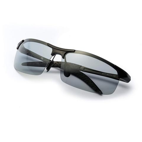 2022 lunettes de soleil photochromiques polarisées Semi-sans monture pilote cavalier lunettes de sport caméléon changement de couleur lunettes hommes femmes 8177 ► Photo 1/6