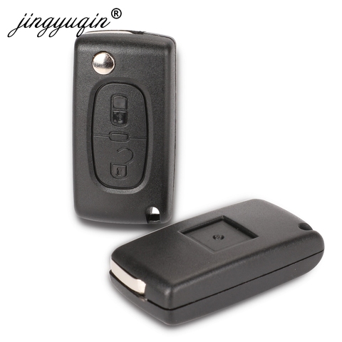 Jingyuqin – porte-clés pliable à 2 boutons, coque vierge pour Peugeot 107 207 407 307S 307 308 407 VA2/HCA Ce0523 Ce0536 ► Photo 1/6