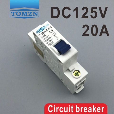 1 P 20A 20 Ampère DC 125 V Circuit disjoncteur MCB à courant continu C courbe ► Photo 1/6