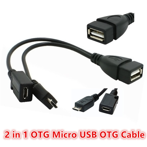 2 en 1 adaptateurs OTG micro usb mâle femelle à USB câble femelle adaptateur OTG pour téléphone android ► Photo 1/6
