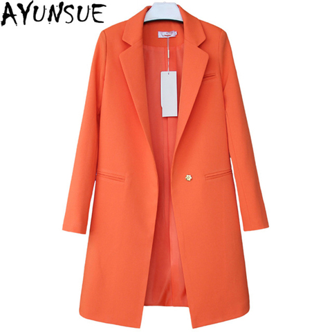 2022 Vente Chaude Femmes Blazers Et Vestes Printemps Automne Casual Longues Femmes Costumes Large Taille Solide Femelle Veste Plus La Taille LX95 ► Photo 1/6