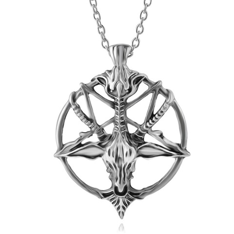 Baphomet – collier pendentif tête de chèvre pentagramme inversé, pain mouton Sigil Laveyan Lavey, colliers et pendentif #277772 ► Photo 1/6