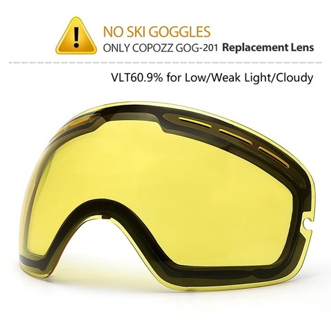 COPOZZ – lentille éclairante pour lunettes de ski, modèle de nuit GOG-201, lentille jaune pour teinte légère faible, nuageux ► Photo 1/4