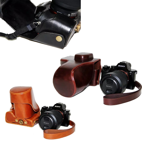 Étui en cuir PU pour appareil photo, pochette de protection pour appareil photo Sony alpha A7R A7 Mark 1 ► Photo 1/6